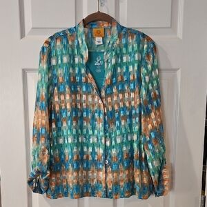 Ruby Rd. Multicolor Abstract Blouse